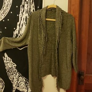 Fringed Knit Cardigan
